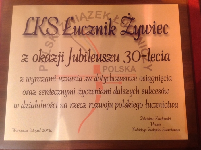 Sportowe podsumowanie roku 2013 - Gala  PZŁucz  2013 w Żywcu